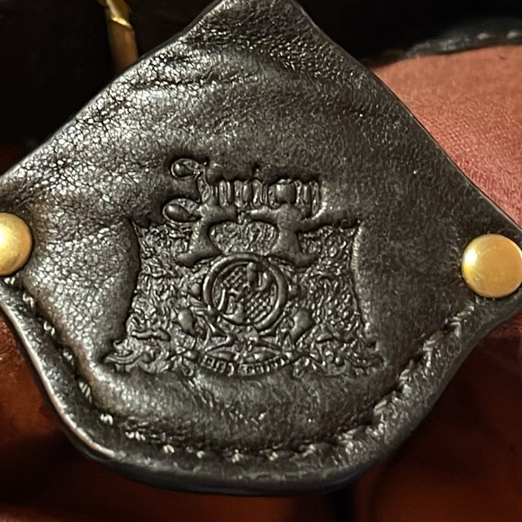 Y2K Juicy Couture Black Leather HoBo Bag w/ Gold Hardware - Picture 9 of 11